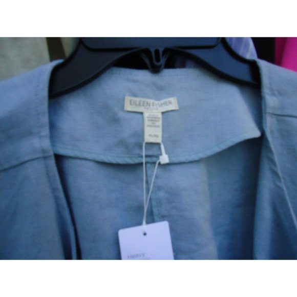 New Eileen Fisher Heavy Org Linen Light Blue PL $278 - Picture 4 of 12